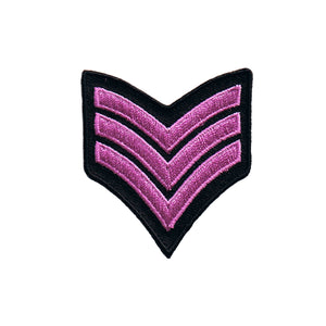 Neon Purple Military Stripes Patch Pattern Chevron Embroidered Iron On Applique