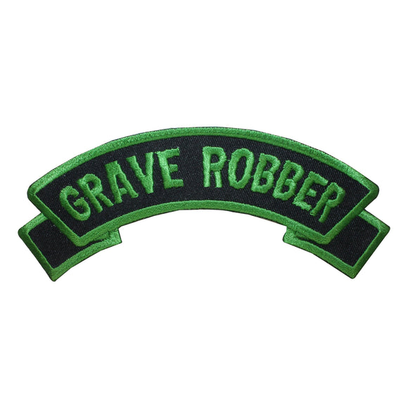 Grave Robber Name Tag Patch Spooky Dead Kreepsville Embroidered Iron On Applique