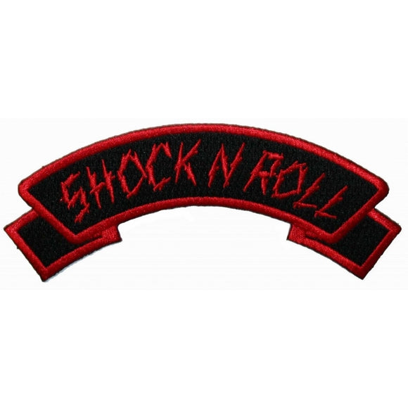 Shock N Roll Tag Patch Horror Electric Kreepsville Embroidered Iron On Applique