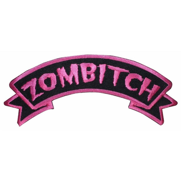 Zombitch Patch Zombie Bitch Hot Pink Kreepsville Embroidered Iron On Applique