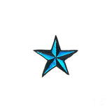 1 1/2 INCH Teal Blue Nautical Star Patch Tattoo Embroidered Iron on Applique