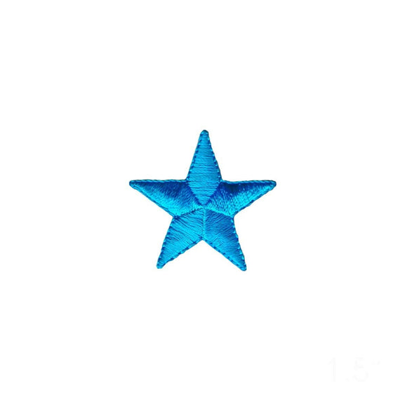 1 1/2 INCH Teal Blue Star Patch Galaxy Astrology Embroidered Iron On Applique
