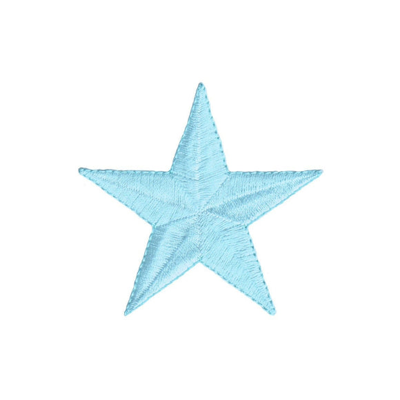 2 1/2 INCH Light Blue Star Patch Astronomy Embroidered Iron On Applique