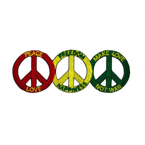 3 Peace Sign Love Freedom Happiness Patch Make Love Not War Iron On Applique