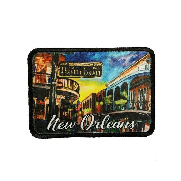New Orleans Bourbon Street Patch Travel Jazz Dye Sublimation Iron On Applique