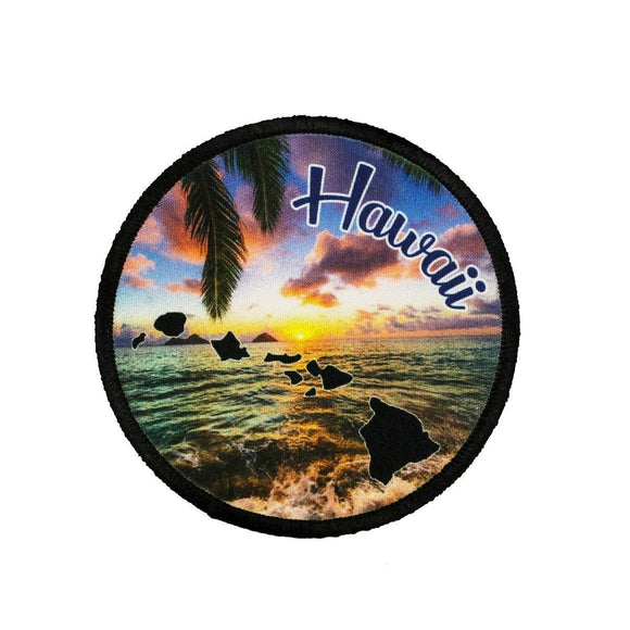 Islands Of Hawaii Patch Sunset Beach Travel Dye Sublimation Iron On Applique