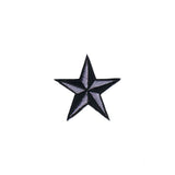 1 1/2 INCH Gray Nautical Star Patch Military Tattoo Embroidered Iron On Applique