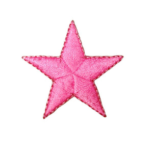 1 1/2 INCH Neon Pink Star Patch Galaxy Astrology Embroidered Iron On Applique