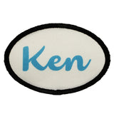 Set Of 2 Barbie and Ken Name Tags Embroidered Iron On Uniform Applique Patch