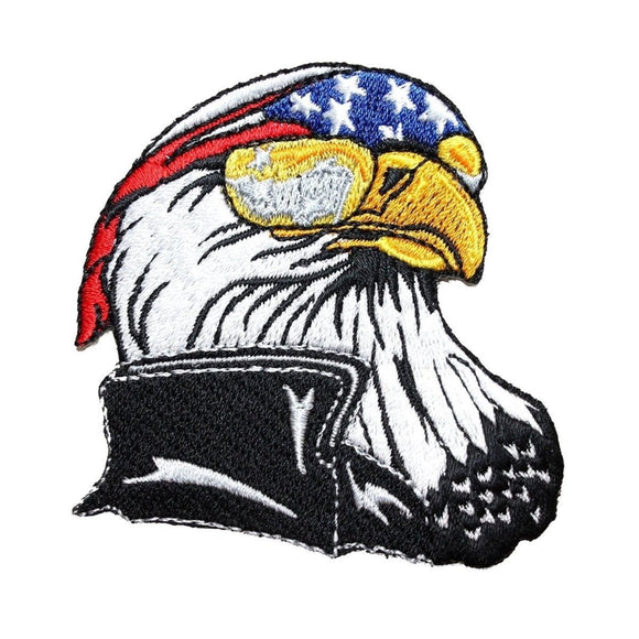 American Bald Eagle Biker Patch Sunglasses Embroidered Iron On Applique