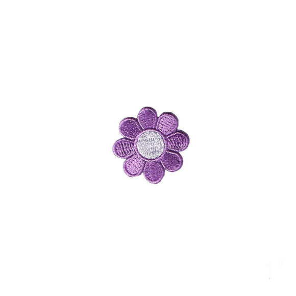 1 INCH Daisy Lavender Petals White Center Patch Flower Embroidered Iron On