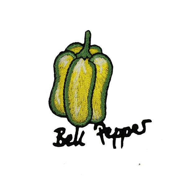 ID 1292B Bell Pepper Vegetable Patch Garden Green Embroidered Iron On Applique