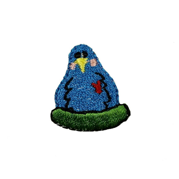 ID 3194B Baby Blue Penguin Sitting On Nest Patch Embroidered Iron On Applique