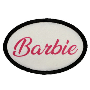 Set of 2 Barbie and Ken Name Tags 3 x 1.5 Embroidered Iron On
