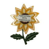 ID 6054 Shiny Sunflower Bloom Patch Flower Garden Embroidered Iron On Applique