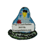 ID 3194A Blue Penguin Sitting On Nest Patch Cute Embroidered Iron On Applique