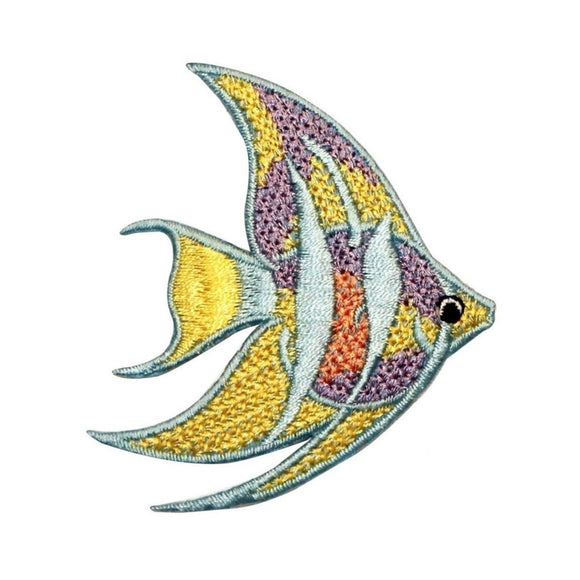 ID 0265B Larger Long Fin Angel Fish Patch Sea Life Embroidered Iron On Applique