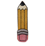 ID 0970A No 2 Yellow Pencil Patch School Writing Embroidered Iron On Applique