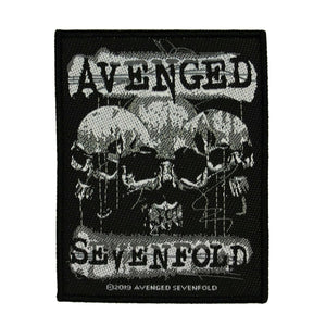 Avenged Sevenfold 3 Skulls Patch Hard Rock Heavy Metal Woven Sew On Applique