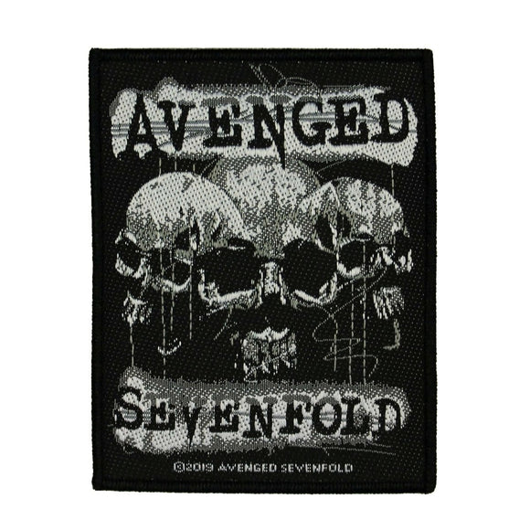Avenged Sevenfold 3 Skulls Patch Hard Rock Heavy Metal Woven Sew On Applique