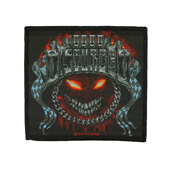Disturbed Chrome Smiley Patch Rock Heavy Alternative Metal Woven Sew On Applique