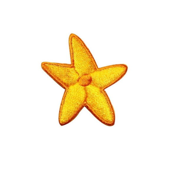 ID 0323 Golden Starfish Patch Sea Life Craft Embroidered Iron On Applique