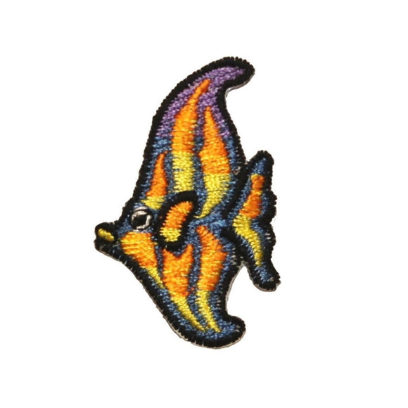ID 0225 Tropical Angel Fish Patch Striped Swim Ocean Embroiered Iron On Applique