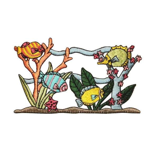 ID 0195 Tropical Fish Aquarium Patch Coral Ocean Embroidered Iron On Applique