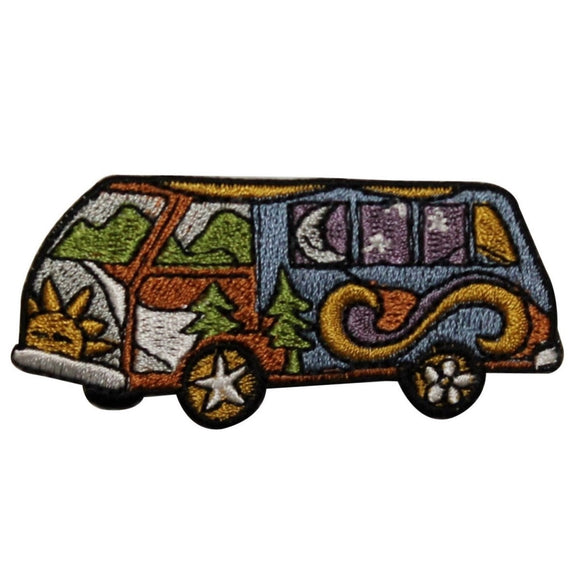 ID 0026 Hippie Van Patch Travel Peace Car Explore Embroidered Iron On Applique
