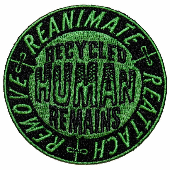 Recycled Human Remains Patch Remove Reanimate Reattach Zombie Kreepsville IronOn