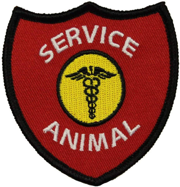 Service Animal Medical Badge Patch Vest Shield Embroidered Iron On Applique