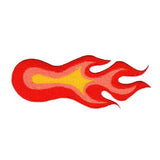 Orange "Left" Fireball Flame-3 1/2" wide; Embroidered Iron On Applique/Patch