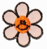 Lot of 3 Orange Smiley Face Daisy Patch Cute Spring Embroidered Iron On Applique
