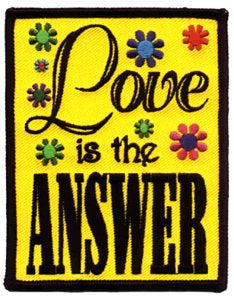 Love is the Answer Hippie Patch Badge Symbol Flower Embroidered Iron On Applique