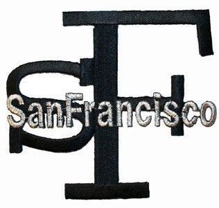 B013 San Francisco Big SF Patch Travel Souvenir Embroidered Iron On Applique