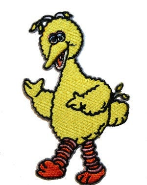 Sesame Street Big Bird Cartoon Embroidered Iron On Applique Patche