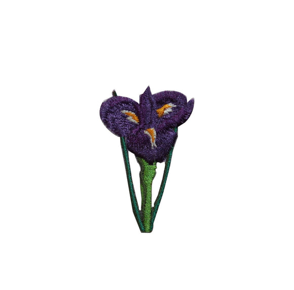 ID 6496 Violet Lily Flower Plant Patch Garden Bloom Embroidered Iron On Applique