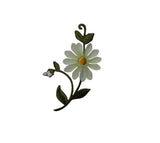 ID 6738 White Lace Daisy Blossom Patch Garden Craft Embroidered Iron On Applique