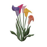 ID 6931 Multi Colored Lily Flowers Patch Garden Embroidered Iron On Applique