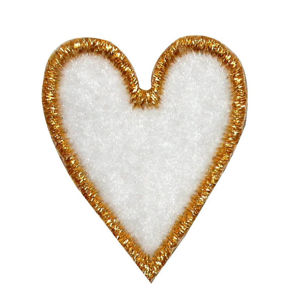 ID 8577 Gold Heart Suit Patch Card Gambling Symbol Embroidered Iron On Applique