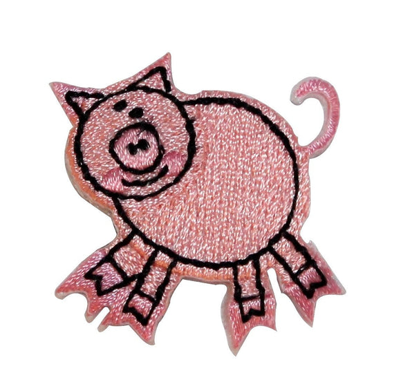ID 0721A Cartoon Pig Cutout Patch Farm Animal Pet Embroidered Iron On Applique