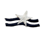 ID 9035 Lot of 3 Star and Wave Strip Patch Design Embroidered Iron On Applique
