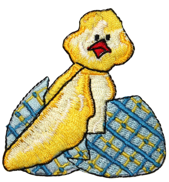 ID 3322 Chick Hatching Easter Egg Patch Baby Spring Embroidered Iron On Applique