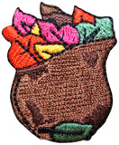 ID 1418 Bag of Colored Leaves Patch Fall Tree Leaves Embroidered IronOn Applique
