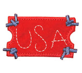 ID 1075B USA Ticket Craft Patch American Patriotic Embroidered Iron On Applique