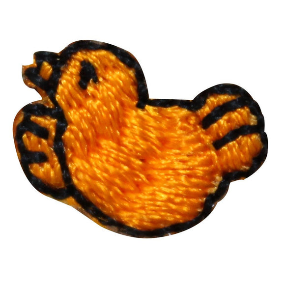 ID 3131 Lot of 3 Small Orange Bird Patch Flying Embroidered Iron On Applique