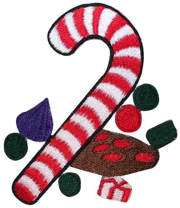 ID 8220A Christmas Candy Patch Holiday Sweets Treat Embroidered Iron On Applique