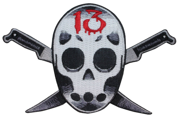 Goalie Hockey Mask Friday 13 Patch Knife Kreepsville Embroidered IronOn Applique