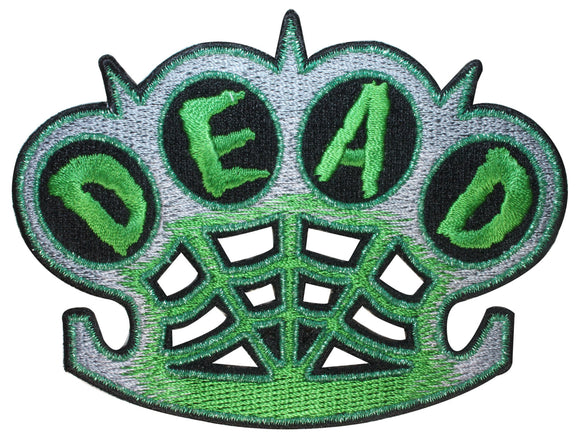 Dead Brass Knuckles Patch Horror Fight Kreepsville Embroidered Iron On Applique