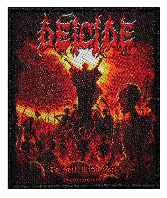 Deicide To Hell With God Patch Album Cover Death Metal Woven Sew On Applique
